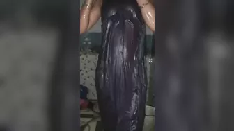 Desi village girl Priya bhabhi bathing in bathroom and husband make film