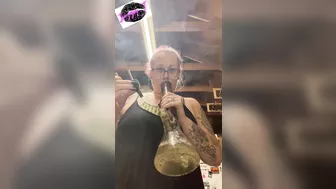 BBW step mom MILF wake and bake 420 smoking fetish bong rips