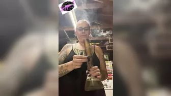 BBW step mom MILF wake and bake 420 smoking fetish bong rips