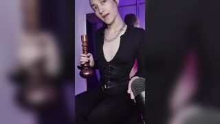 Smoke Fetish - Goddess D smokes and ignores you while you stroke your cock
