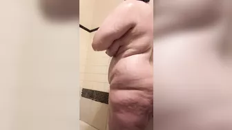 Desperately pissing in the shower