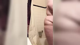 Desperately pissing in the shower