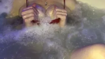 Hot MILF Step Mom in the Hot Tub. Teasing and showing off titties.