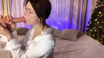 Sexy Teen Swallows Huge Dildo in Front of Cam