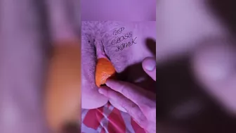 pussy gaping from an orange