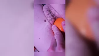 pussy gaping from an orange