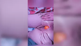 pussy gaping from an orange