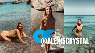 Alexis Crystal teasing and naked swimming for a stranger