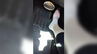 Pedal pumping my mini Cooper wearing ankle socks