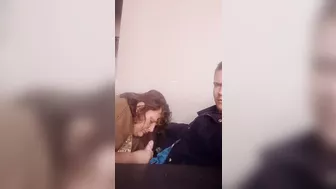 Blowjob in the Living Room Untill Cum in Stacy's Mouth