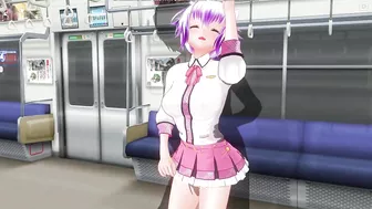 3D HENTAI Schoolgirl didn't wear panties on the train (Part 1)