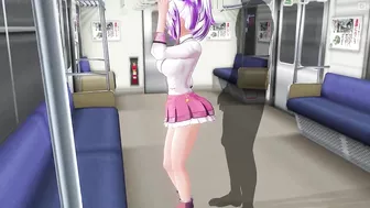 3D HENTAI Schoolgirl didn't wear panties on the train (Part 1)