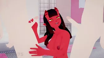 Meru the Succubus FUCKED in the Public Bathroom.