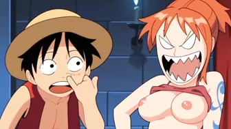 Nami tries to take Luffy treasure and ends up getting fucked and filled with cum uncensored