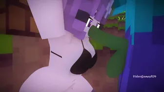 Minecraft Porn Zombie fucks girl relaxing under a tree