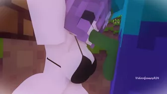 Minecraft Porn Zombie fucks girl relaxing under a tree