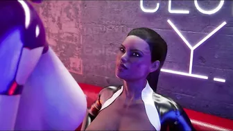 Futa ebony anal fucking a big tits babe in a night club in a 3d animation