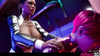 Futa ebony anal fucking a big tits babe in a night club in a 3d animation