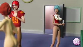 3DGSPOT - Naughty Teen Cheerleader Rides Star Quarterback's Cock In The Locker Room! 3D CARTOON PORN