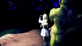 Big ork fuck with the beautiful girl at the cave - HMV 3d hentai animation