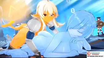 SLIME GIRL HARD FUCKED BY FUTANARI IN THE DUNGEON - THE HOTTEST FUTA HENTAI ANIMATION 60FPS