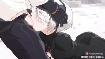 neir autonoma hentai 2B getting creampied in her tight asshole 2В animation