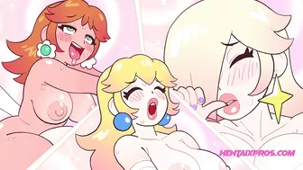 Giant busty blonde fucked by two tiny cocks - Funny Cartoon