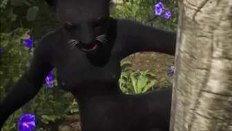 Realistic furry suit blowjob and fucking (black panther version)