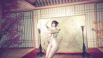 3D Japanese stripper with sexy tattoo