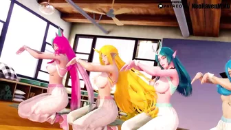 [MMD]Cherry Bullet - Hands Up (Xayah/Soraka/Lulusa/Gwen/Ahri) [Strip ver.] League of Legends