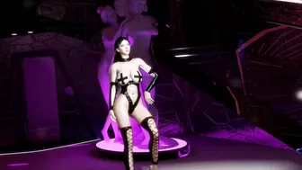 3D big boobs stripper wearing hot latex