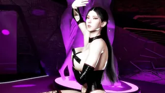 3D big boobs stripper wearing hot latex