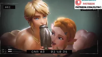 Zelda And Link Do Hot Double Blowjob On Camera | Best Zelda Trap Hentai 4k 60fps