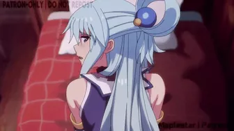 Aqua loses a bet with Kazuma and has to pay