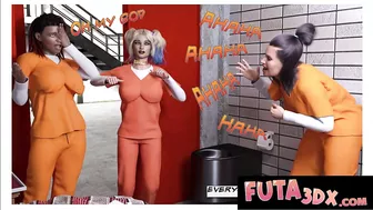 Futa3DX - Hot Blonde Gets Fucked In Threesome Prison Futa Style