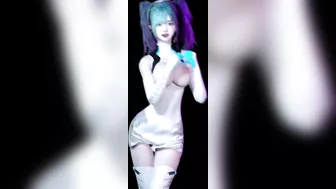 3D Asian stripper show her hot body