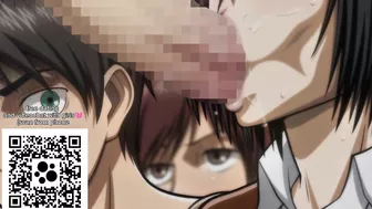 Mikasa Ackerman gives a deep, drooling blowjob, cum in her mouth - Attack on Titan Hentai Uncensored