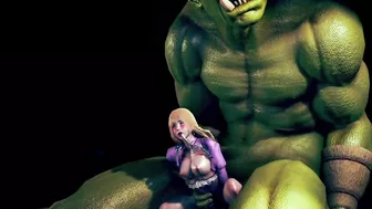 Big ork fucking beautiful princess - 3d hentai animation