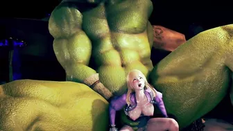 Big ork fucking beautiful princess - 3d hentai animation