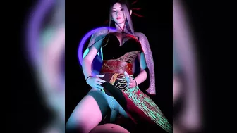 3D cosplay babe wearing cute dress