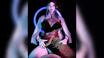 3D cosplay babe wearing cute dress