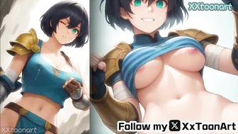 Seo Jiwoo from solo leveling Hentai - Cute woman blue stirt is sexy sure big big tits