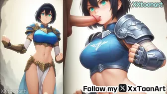 Seo Jiwoo from solo leveling Hentai - Cute woman blue stirt is sexy sure big big tits