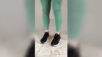 Hot blonde sneaker try on