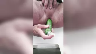 Anal Attempt 2 - Inserting a cucumber in my ass