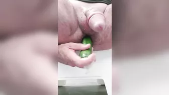 Anal Attempt 2 - Inserting a cucumber in my ass