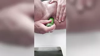 Anal Attempt 2 - Inserting a cucumber in my ass