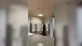 jerking off in a public toilet at Barcelona airport. almost caught by the cops. very hot risky