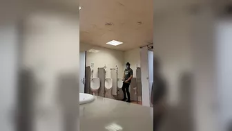 jerking off in a public toilet at Barcelona airport. almost caught by the cops. very hot risky