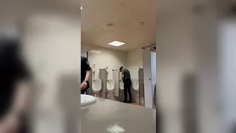 jerking off in a public toilet at Barcelona airport. almost caught by the cops. very hot risky